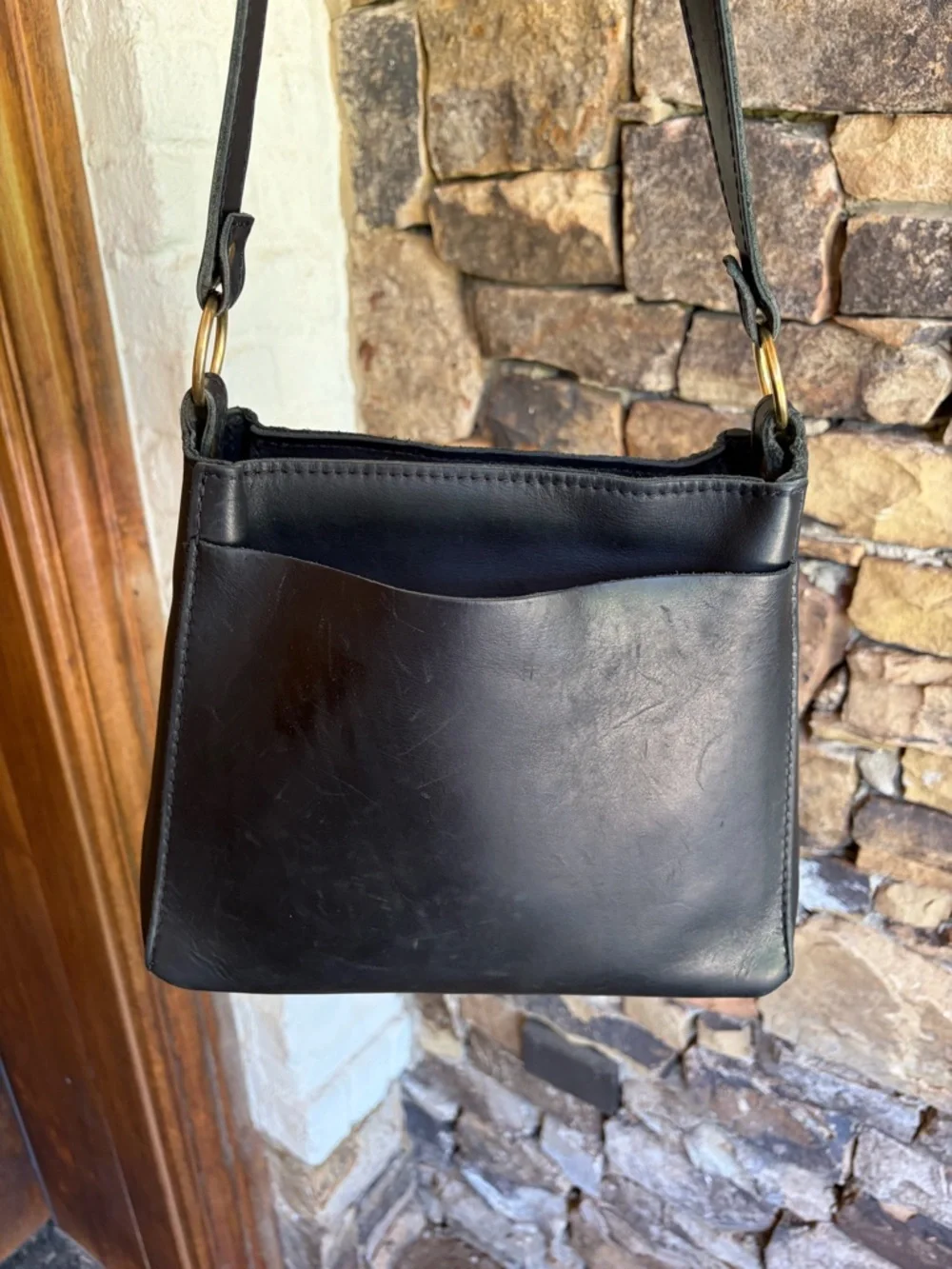 Portland Leather Triangle Shoulder Bag